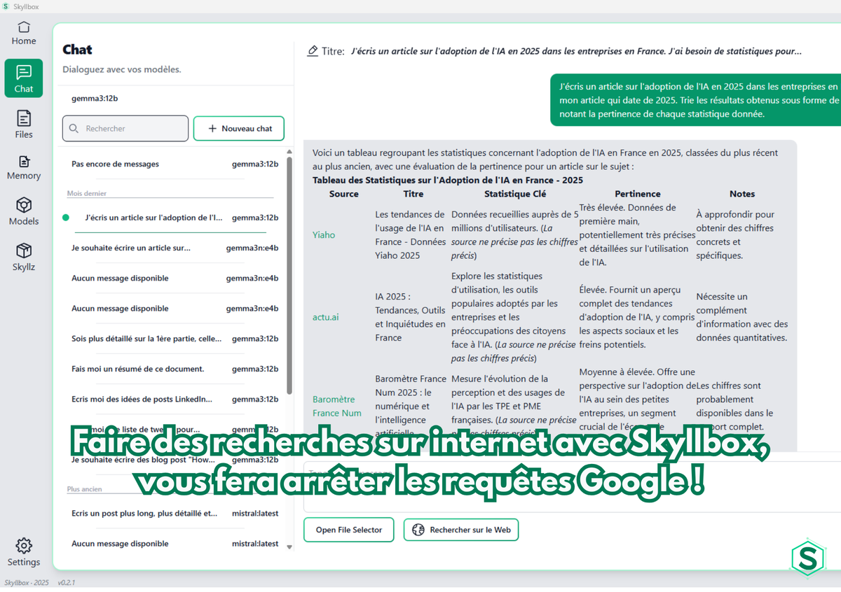 Faire des recherches sur internet avec Skyllbox, vous fera arrêter les requêtes Google !