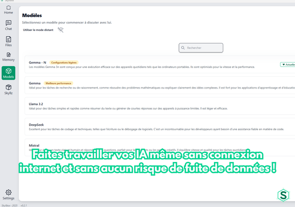 Faites travailler vos IA même sans connexion internet et sans aucun risque de fuite de données !
